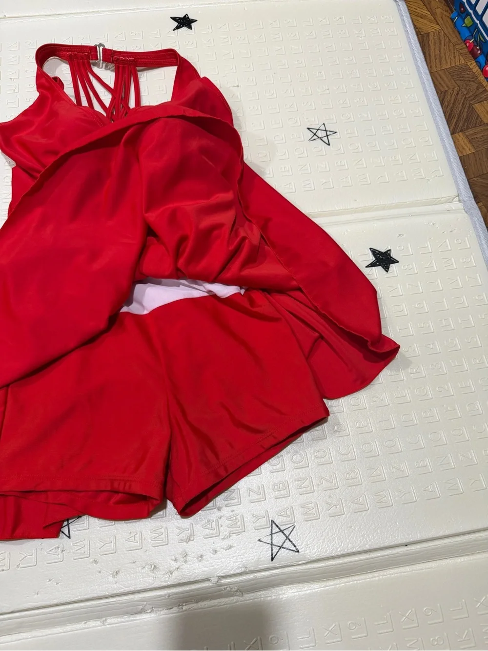 Red Strappy V-Neck Women’s Dress